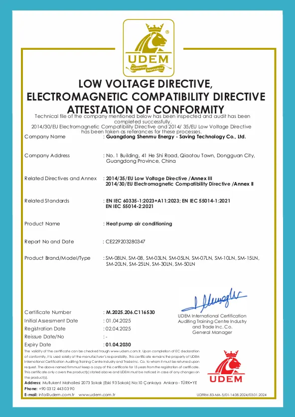 CE Attestation of Conformity